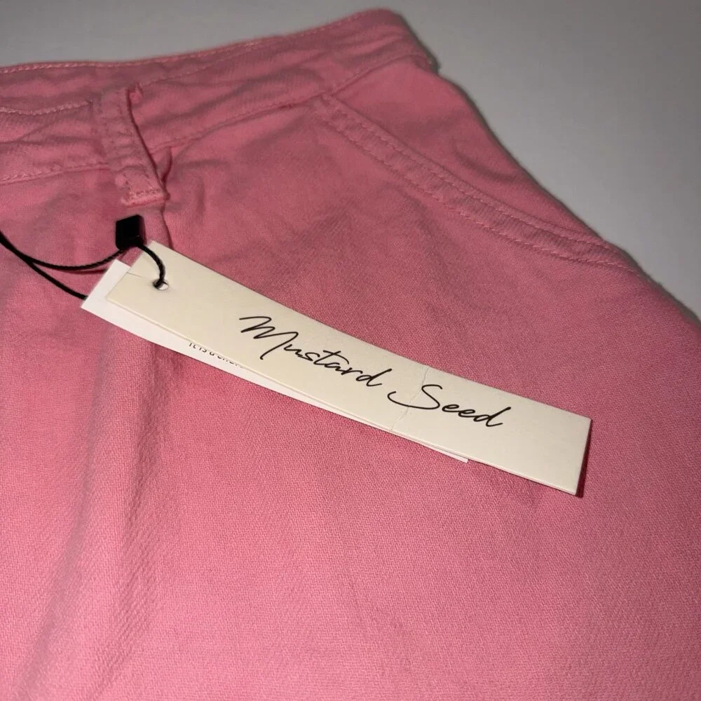 Mustard Seed Pink Shorts High Rise‎ Large Cutoff NEW Summer Festival Boho Beach